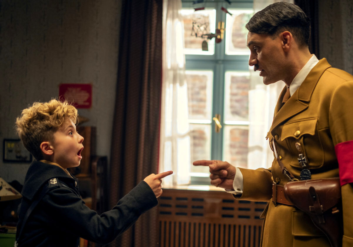 Taika Waititi and Roman Griffin Davis in Jojo Rabbit (2019)
